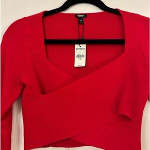 Express ribbed knit Red long sleeve top size Medium